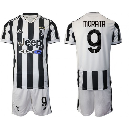 Camisola Juventus Alvaro Morata 9 Criança Equipamento Primeiro 2021-2022 Manga Curta